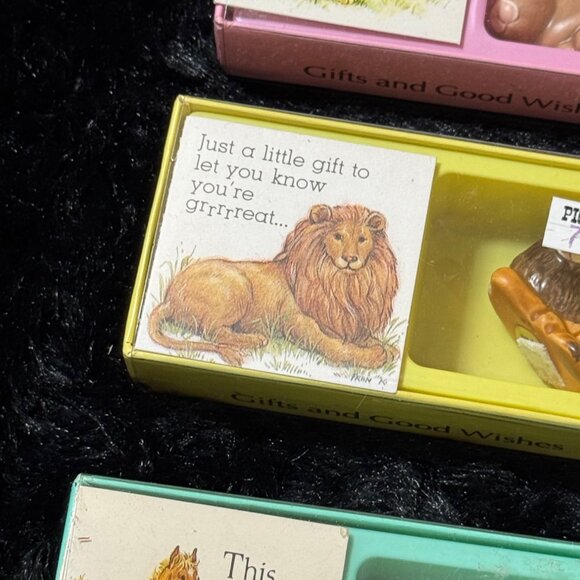 Vintage American Greetings Americard Miniture Animals And Card NOS Set Of 6 - Picture 4 of 8